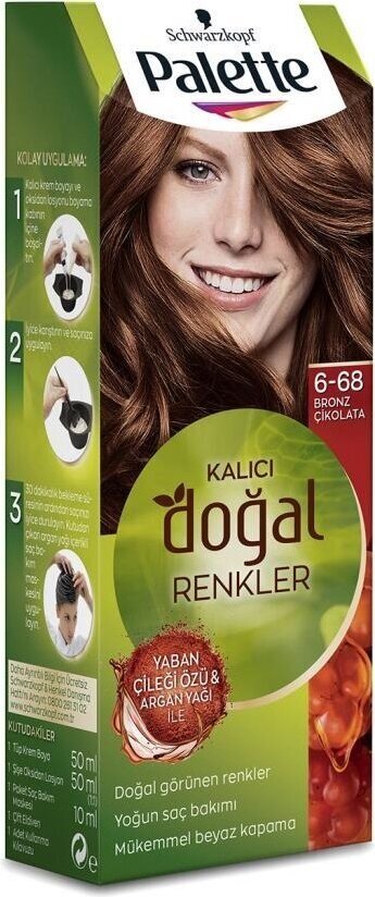Palette Kalıcı Doğal Renkler 6-68 Bronz Çikolata Saç Boyası - 3