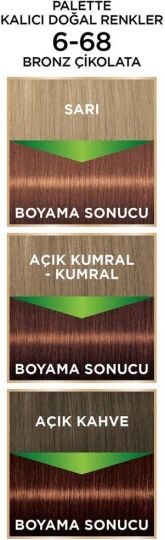 Palette Kalıcı Doğal Renkler 6-68 Bronz Çikolata Saç Boyası - 5