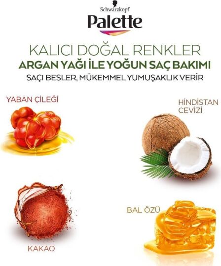 Palette Kalıcı Doğal Renkler 6-68 Bronz Çikolata Saç Boyası - 6