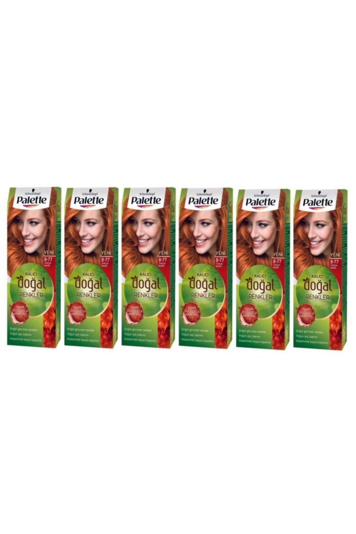 Palette Kalıcı Doğal Renkler 8-77 Tarçın Bakır Saç Boyası 2042544-6 Lı Paket - 1