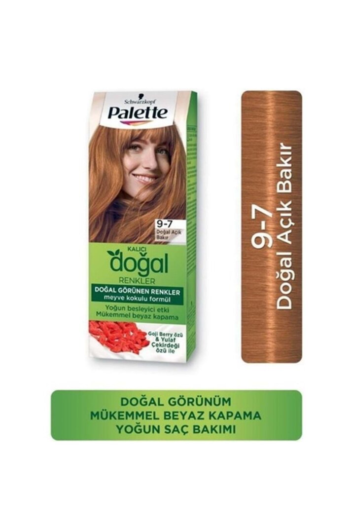 Palette Kalıcı Doğal Renkler Set Boya 9-7 Doğal Açık Bakır - 1