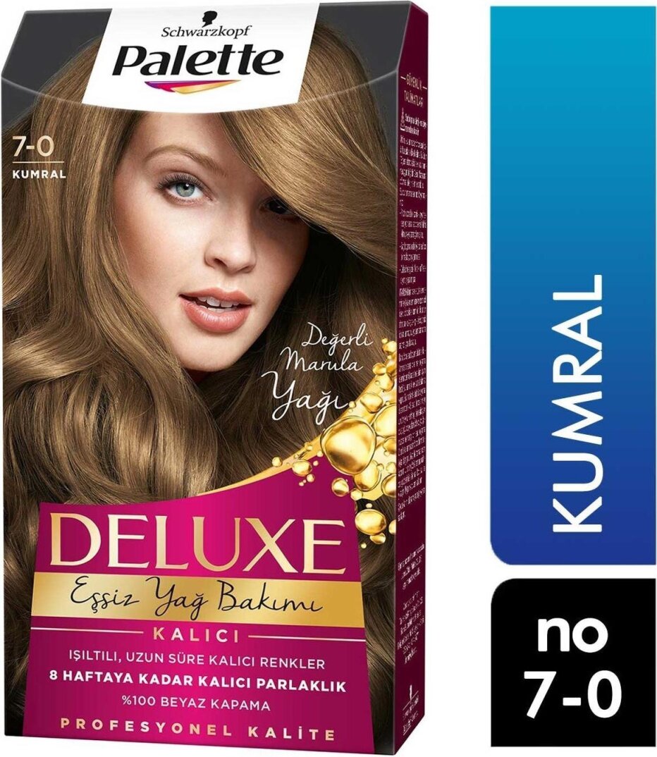 Palette Palette Deluxe Eşsiz Yağ Bakımı Saç Boyası Kumral 7-0 - 1
