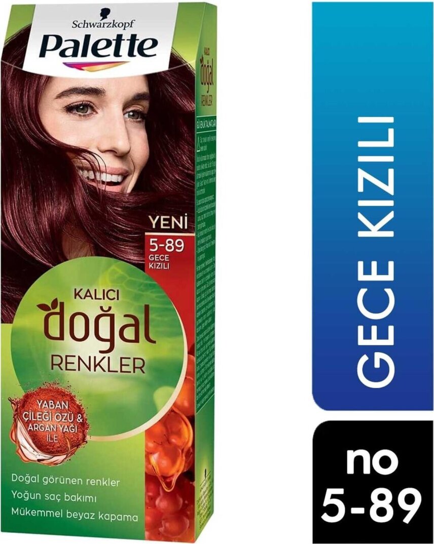Palette Palette Doğal Kalıcı Renkler Saç Boyası Gece Kızılı 5-89 3838824346731 Saç Boyası - 1