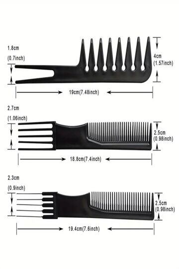 Powertec Profesyonel Kuaför Tarağı 10'lu Set – Berber Ve Saç Kesim Tarağı ( Taşıma Çantalı ) - 7