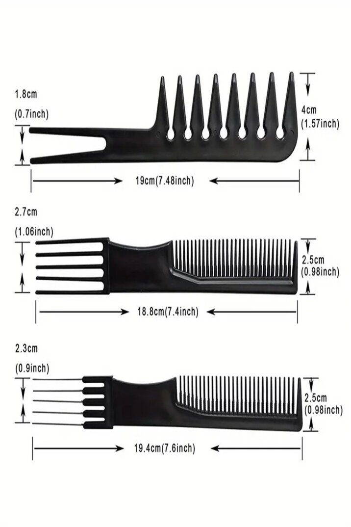 Powertec Profesyonel Kuaför Tarağı 10'lu Set – Berber Ve Saç Kesim Tarağı ( Taşıma Çantalı ) - 7