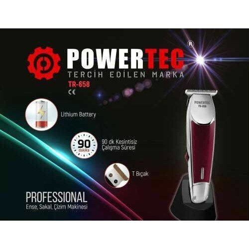 Powertec Tr-658 Yeni Model T Bıçak Traş Makinesi Tıraş Makinesi - 1