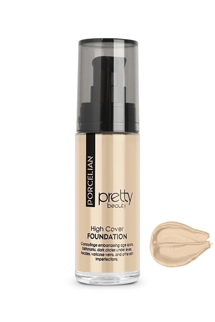 Pretty Beauty High Cover Yüksek Kapatıcı Etkili Porselen Fondöten No 1 104-1 - 1
