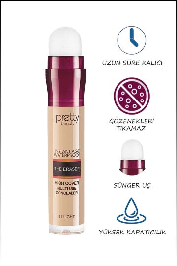 Pretty Beauty Instant Age Waterproof The Eraser Kapatıcı & Concealer 01 - 2