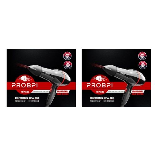 PROBPI PR 4500 Profesyonel Siyah Saç Kurutma Fön Makinesi X 2 Adet  (8681612488022)