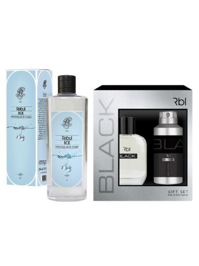 Rebul Black Set Parfüm 100 ml + Deodorant Spray 150 ml + Rebul Ice Kolonya 250ML