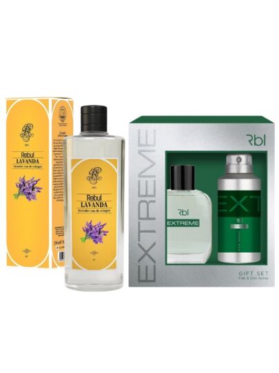 Rebul Extreme Set Parfüm 100 ml + Deodorant Spray 150 ml + Lavanda Kolonya Cam Şişe 250 ML Özel Set