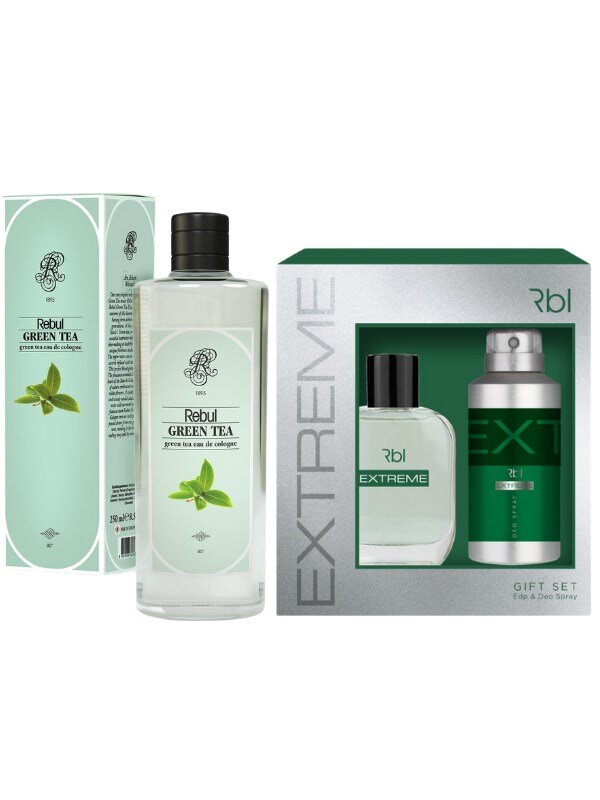 Rebul Extreme Set Parfüm 100 ml + Deodorant Spray 150 ml + Yeşil Çay Kokulu Kolonya 250 Ml - 1