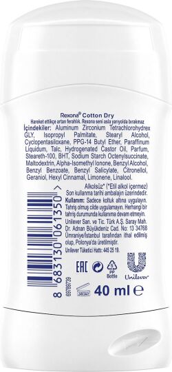 Rexona MotionSense Kadın Stick Deodorant Cotton Dry 40 ml - 7