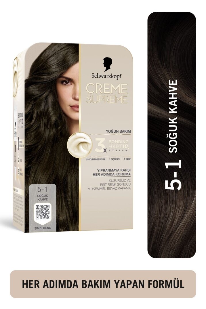 Schwarzkopf Creme Supreme Saç Boyası 5-1 Soğuk Kahve - 1