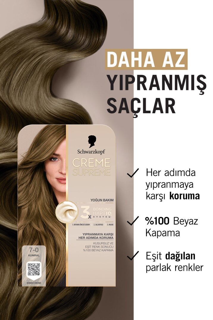 Schwarzkopf Creme Supreme Saç Boyası 7-0 Kumral - 4