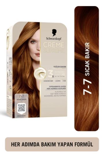 Schwarzkopf Creme Supreme Saç Boyası 7-7 Sıcak Bakır / Tek Ebat