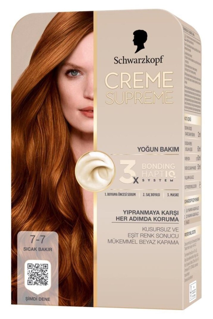 Schwarzkopf Creme Supreme Saç Boyası 7-7 Sıcak Bakır / Tek Ebat - 2
