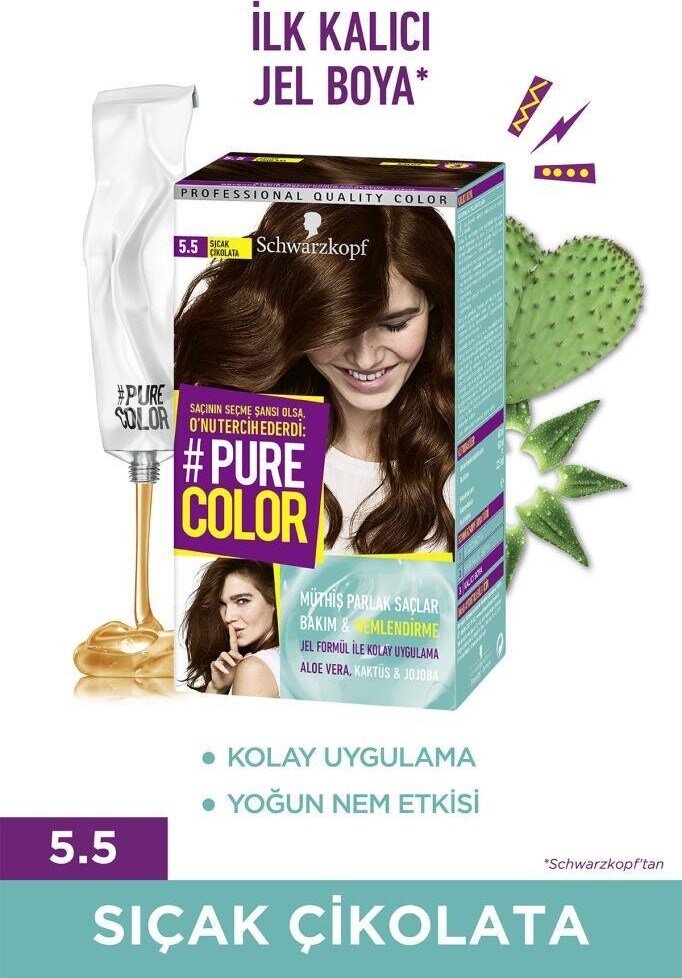 Schwarzkopf Pure Color 5-5 Sıcak Çikolata Saç Boyası - 1