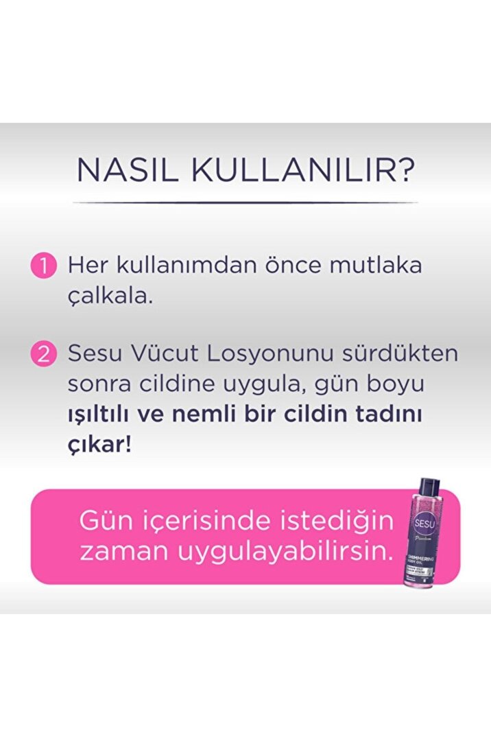 Sesu Simli Cilt Bakım Yağı 150ml (SHIMMERİNG BODY OIL) - 5