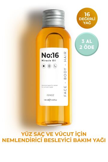 Sinoz No:16 Nemlendirici Besleyici Yenileyici Işıltı Verici Mucizevi Onarıcı Bakım Yağı 100 Ml