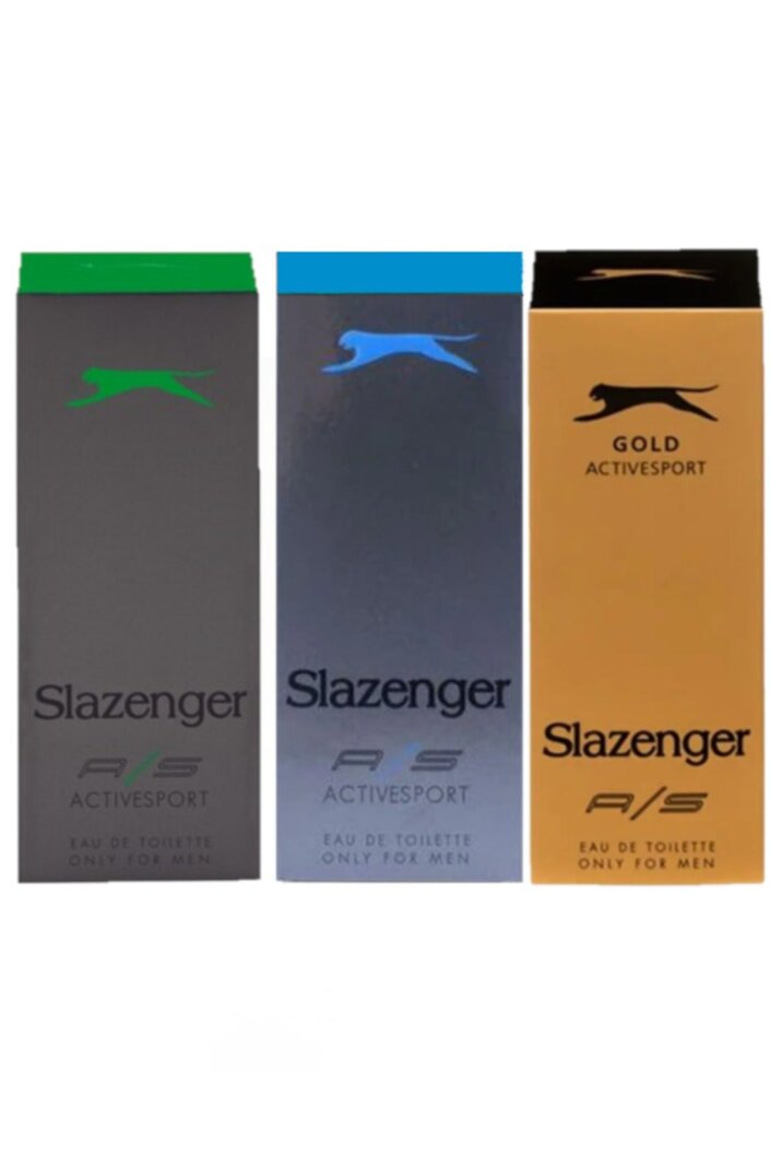 Slazenger 3x 125ml Karma Parfüm Seti (gold-mavi-yeşil) Active Sport - 1