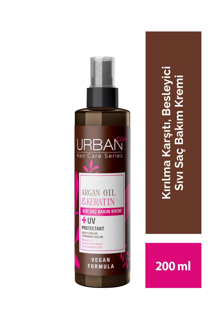 Urban Care Argan Yağı Kolay Kırılan Yıpranmış Saçlara Özel Sıvı Saç Bakım Kremi-vegan-200 ml - 1