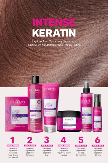 Urban Care Intense Keratin Zayıf ve Yıpranmış Saçlara Özel Onarıcı Sıvı Saç Bakım Kremi-200ml-vegan - 5