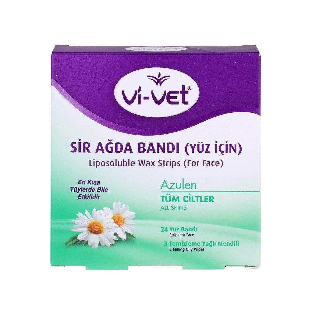 Vi-Vet Azulen Tüm Ciltler için Yüz Bölgesi Sir Ağda Bantları 24'lü - 1