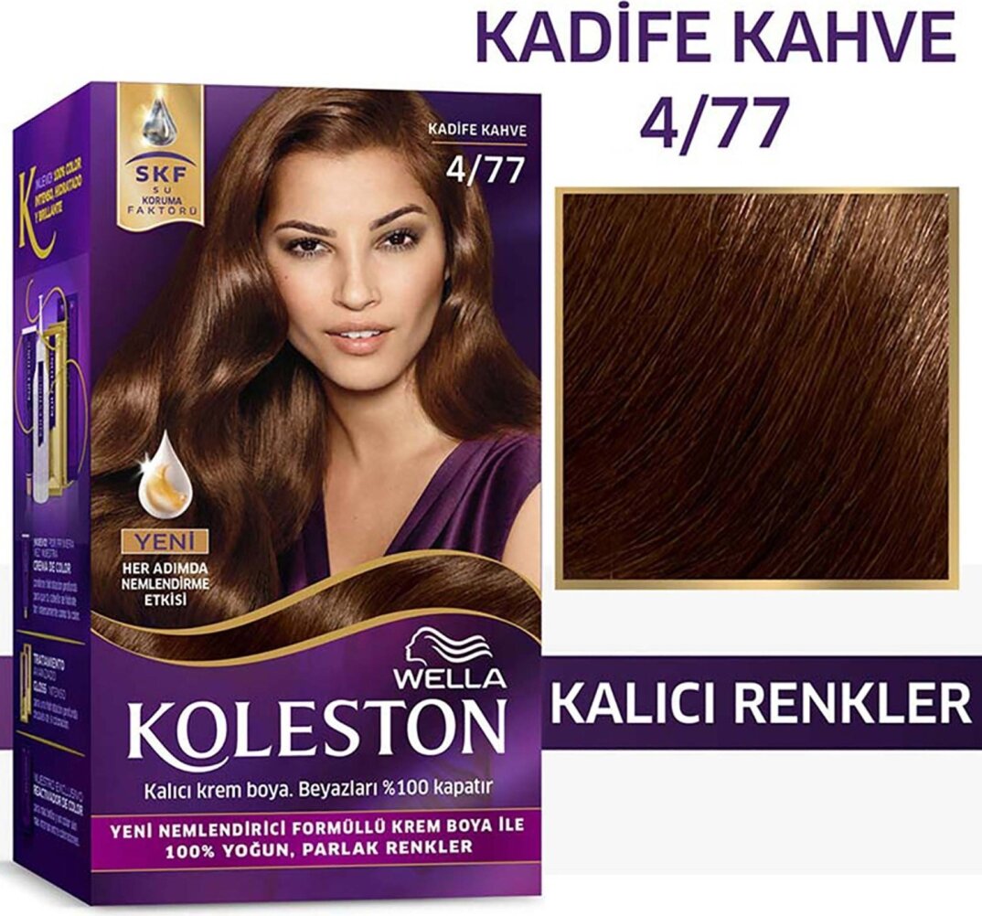 Wella Koleston Kit Saç Boyası 4/77 Kadife Kahve - 1