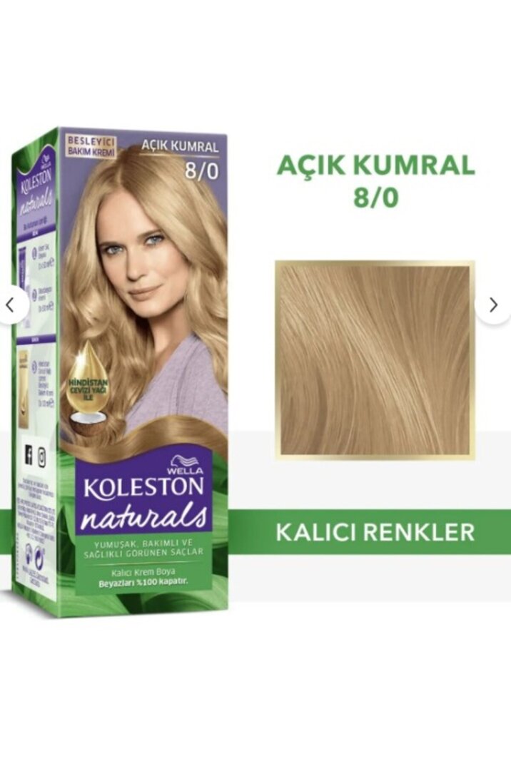 Wella Koleston Naturals 8/0 Açık Kumral Saç Boyası - 1